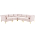 Ardent 5-Piece Performance Velvet Sectional Sofa - Pink Style B