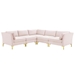 Ardent 5-Piece Performance Velvet Sectional Sofa - Pink Style B - MOD1093