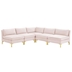 Ardent 5-Piece Performance Velvet Sectional Sofa - Pink Style C