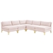 Ardent 5-Piece Performance Velvet Sectional Sofa - Pink Style C - MOD1098