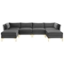 Ardent 6-Piece Performance Velvet Sectional Sofa - Gray Style A