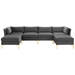 Ardent 6-Piece Performance Velvet Sectional Sofa - Gray Style A - MOD1099