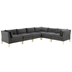 Ardent 6-Piece Performance Velvet Sectional Sofa - Gray Style B