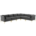 Ardent 6-Piece Performance Velvet Sectional Sofa - Gray Style B - MOD1102