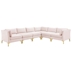 Ardent 6-Piece Performance Velvet Sectional Sofa - Pink Style B