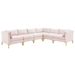 Ardent 6-Piece Performance Velvet Sectional Sofa - Pink Style B - MOD1109