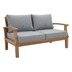 Marina Outdoor Patio Teak Loveseat - Natural Gray