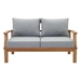 Marina Outdoor Patio Teak Loveseat - Natural Gray - MOD1181