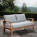 Marina Outdoor Patio Teak Loveseat - Natural Gray - MOD1181