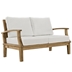 Marina Outdoor Patio Teak Loveseat - Natural White