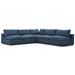 Commix Down Filled Overstuffed 5 Piece Sectional Sofa Set C - Azure - MOD1642