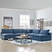 Commix Down Filled Overstuffed 5 Piece Sectional Sofa Set C - Azure - MOD1642