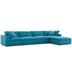 Commix Down Filled Overstuffed 5 Piece Sectional Sofa Set A - Teal