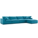 Commix Down Filled Overstuffed 5 Piece Sectional Sofa Set A - Teal - MOD1653