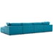 Commix Down Filled Overstuffed 5 Piece Sectional Sofa Set A - Teal - MOD1653