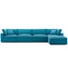 Commix Down Filled Overstuffed 5 Piece Sectional Sofa Set A - Teal - MOD1653