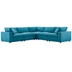 Commix Down Filled Overstuffed 5 Piece Sectional Sofa Set B - Teal