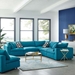 Commix Down Filled Overstuffed 5 Piece Sectional Sofa Set B - Teal - MOD1656