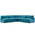 Commix Down Filled Overstuffed 5 Piece Sectional Sofa Set C - Teal