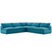 Commix Down Filled Overstuffed 5 Piece Sectional Sofa Set C - Teal - MOD1657