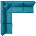 Commix Down Filled Overstuffed 5 Piece Sectional Sofa Set C - Teal - MOD1657