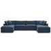 Commix Down Filled Overstuffed 6 Piece Sectional Sofa Set B - Azure - MOD1743