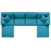 Commix Down Filled Overstuffed 6 Piece Sectional Sofa Set B - Teal - MOD1752