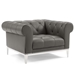 Idyll Tufted Upholstered Leather 3 Piece Set A - Gray - MOD3081