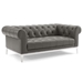 Idyll Tufted Upholstered Leather 3 Piece Set B - Gray - MOD3082