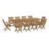 Marina 11 Piece Outdoor Patio Teak Outdoor Dining Set B - Natural