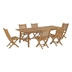 Marina 7 Piece Outdoor Patio Teak Outdoor Dining Set H - Natural