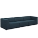 Mingle 3 Piece Upholstered Fabric Sectional Sofa Set - Blue - MOD3971