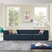 Mingle 3 Piece Upholstered Fabric Sectional Sofa Set - Blue - MOD3971