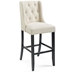 Baronet Tufted Button Upholstered Fabric Bar Stool - Beige