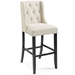 Baronet Tufted Button Upholstered Fabric Bar Stool - Beige - MOD5674