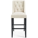 Baronet Tufted Button Upholstered Fabric Bar Stool - Beige - MOD5674