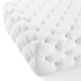 Amour Tufted Button Large Square Faux Leather Ottoman - White - MOD5738