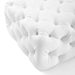 Amour Tufted Button Square Faux Leather Ottoman - White - MOD5744