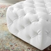 Amour Tufted Button Square Faux Leather Ottoman - White - MOD5744