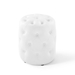 Amour Tufted Button Round Faux Leather Ottoman - White - MOD5750