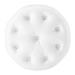 Amour Tufted Button Round Faux Leather Ottoman - White - MOD5750