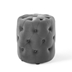 Amour Tufted Button Round Performance Velvet Ottoman - Gray