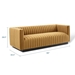 Conjure Channel Tufted Velvet Sofa - Cognac - MOD6014