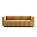 Conjure Channel Tufted Velvet Sofa - Cognac - MOD6014