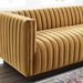 Conjure Channel Tufted Velvet Sofa - Cognac - MOD6014