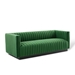 Conjure Channel Tufted Velvet Sofa - Emerald - MOD6015