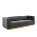 Charisma Channel Tufted Performance Velvet Living Room Sofa - Charcoal - MOD6018