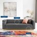 Charisma Channel Tufted Performance Velvet Living Room Sofa - Charcoal - MOD6018