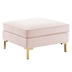 Ardent Performance Velvet Ottoman - Pink