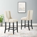 Baron Counter Stool Upholstered Fabric Set of 2 - Beige - MOD6350